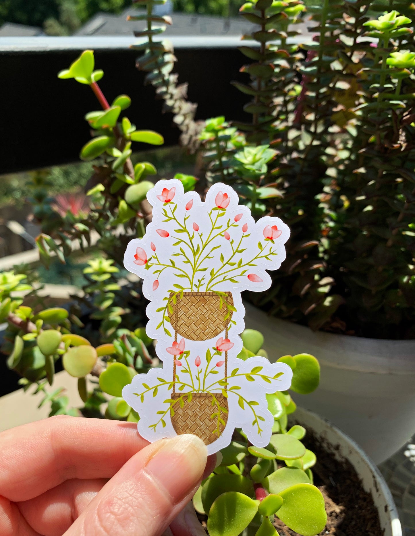 Hanging Flower Basket plant sticker