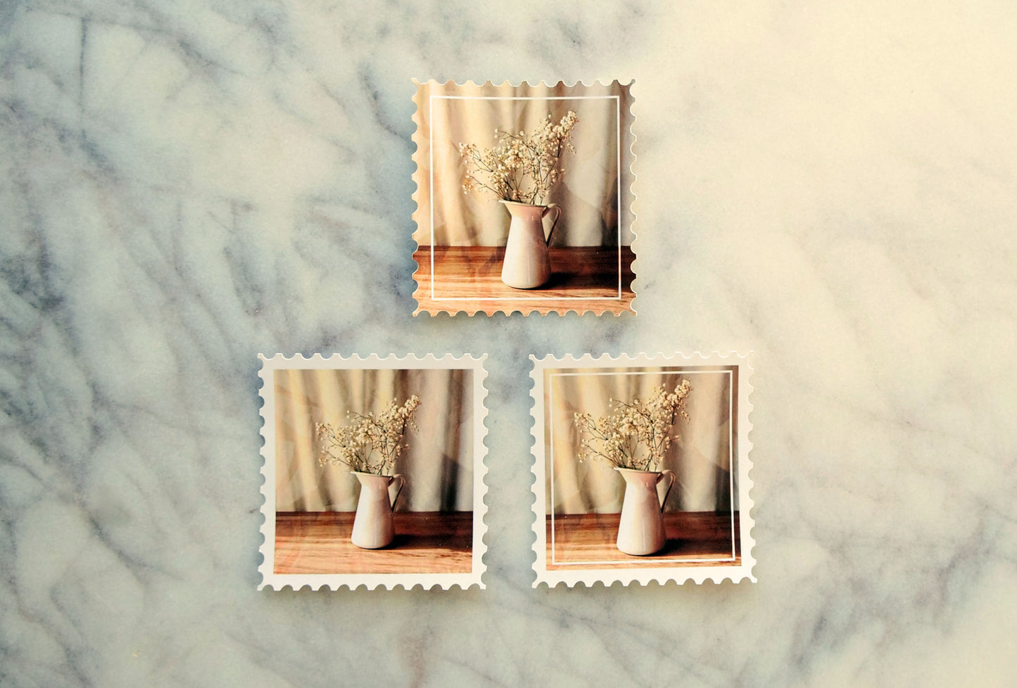 Vintage Floral Stamps No. 4 "white vase"