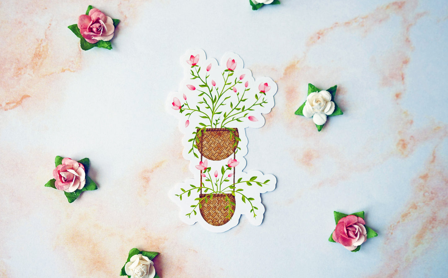 Hanging Flower Basket plant sticker