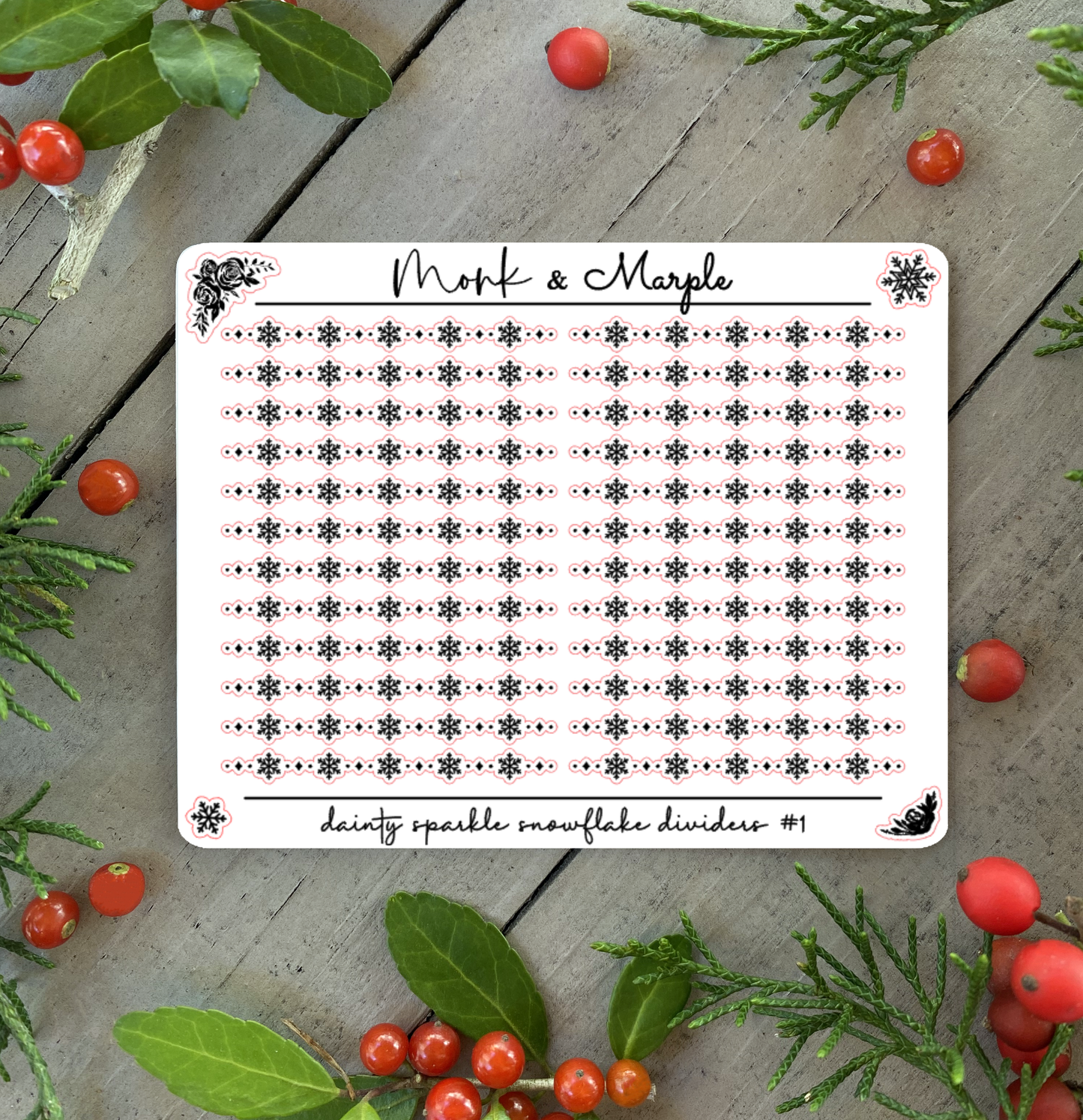 Dainty Sparkle Snowflake Dividers #1